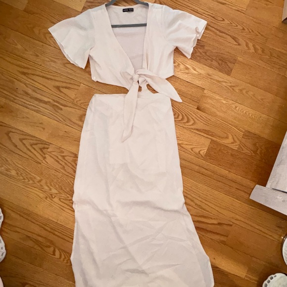 Ivory Tie-Front Maxi Dress - Picture 8 of 8